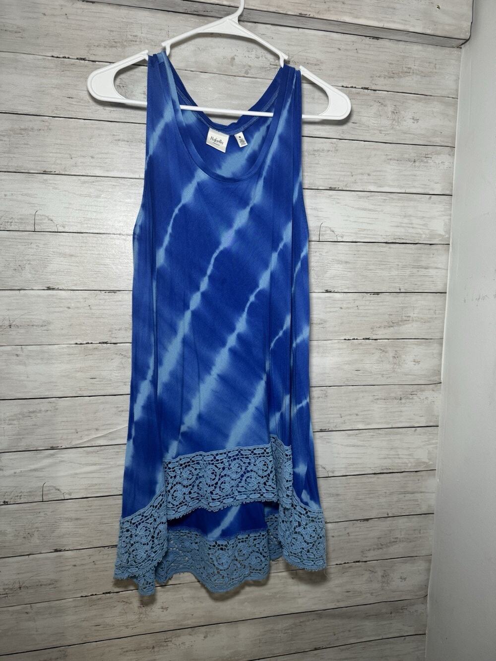 Womens Blue Tie Dye Blue Tank Tunic Top Size Medium M